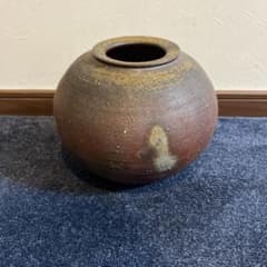 陶器の丸い花瓶 備前焼 - メルカリ