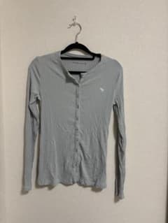 Abercrombie & Fitch リブニット カーディガン ライトブルーのサムネイル