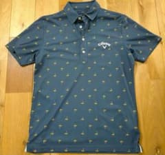 Callaway ゴルフフラッグ柄シャツ M ネイビーのサムネイル