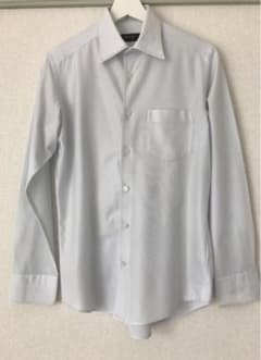 【夏向けビジネスYshirt】コムサイズム　薄いストライプブルー　　S sizeのサムネイル
