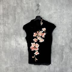 VIVIENNE TAM パワーネット マオカラー フラワー刺繍 トップス 1