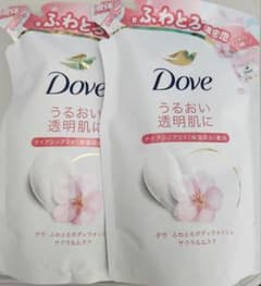 【匿名配送】Dove ダヴ ふわとろボディウォッシュ サクラ＆ムスク 詰替 2個のサムネイル
