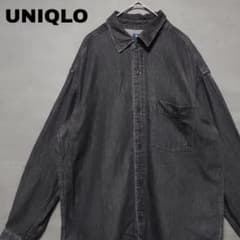 ユニクロ UNIQLO ブラック デニムシャツ 長袖