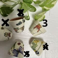 ᕱ⑅ᕱ”リメイク鉢 デコパージュ ミニミニ鉢3個セット 多肉植物 ミニ