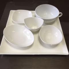 白い角皿ランチセット(2セット)のサムネイル