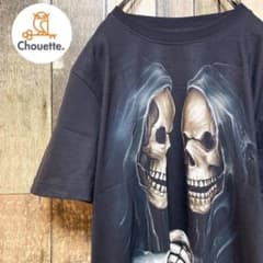 《一度見たら忘れない！》ROCKEAGLE 黒☆Tシャツ M 蛍光プリント h