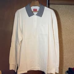 supreme 長袖ポロシャツ 白 - メルカリ