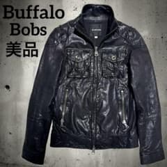 ★10.23◎A782◎BuffaloBobsレザージャケット◎山羊革◎ブラック ☆10.23◎A782◎BuffaloBobsレザージャケット◎山羊革◎ブラック