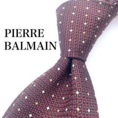 【極美品】 PIERRE BALMAIN ドット柄 ネクタイ ワインレッド