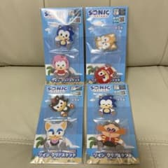 ソニック&フレンズ ツインクリアスタンド 4種セット シャドウ テイルス 他 ①