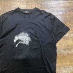 ロンシャンTシャツ 刺繍 ホース 馬 ブラック イタリア製のサムネイル