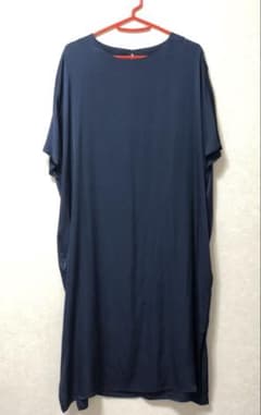 DRESS HERSELF 半袖 ロングワンピース　シルク　ネイビー DRESS HERSELF 半袖 ロングワンピース シルク ネイビー - メルカリ