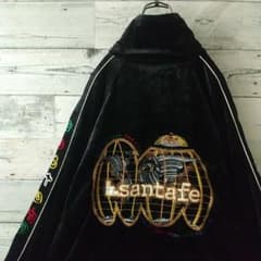 豪華☆サンタフェ 両面刺繍 アームロゴ サイドライン ベロア トラックジャケット 豪華☆サンタフェ 両面刺繍 アームロゴ サイドライン ベロア トラック