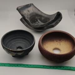 ミニ盆栽鉢 小鉢 未使用3品セットのサムネイル