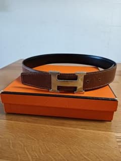 HERMES ブラウン レザーベルト H型バックルのサムネイル