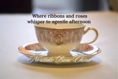 リボンと薔薇が描く、やさしい午後のティータイム。ノリタケボーン