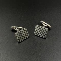 美品＊ジョージジェンセン シルバー925 チェッカーボード カフリンクス 