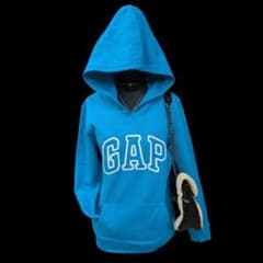 GAP ロゴ　パーカー フード 平成ギャル　y2k グランジ　海外ガールのサムネイル