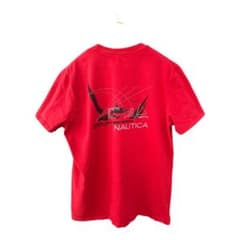 【人気】ノーティカ バックプリント Tシャツ M 赤 NAUTICA セーリングのサムネイル