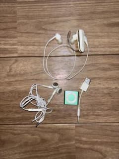 Apple iPod グリーン 本体 イヤホン　4個セットのサムネイル