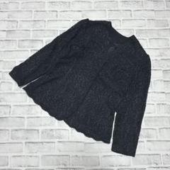 総レース ノーカラージャケット 総裏地 ブラック