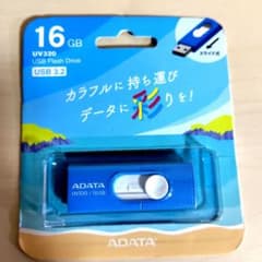 新品・未開封 ADATA USBメモリ 16GB UV320 ブルー スライド式のサムネイル
