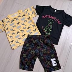 【新品未使用】Tシャツ2枚&半ズボンセット 100cm　西松屋のサムネイル