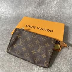 LV ルイヴィトン モノグラム バケット ポーチ レザー ブラウン - メルカリ