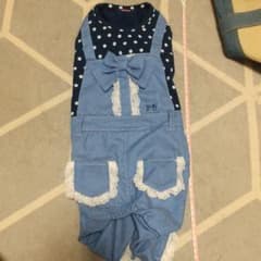 一度のみ着用 ペットパラダイス☆犬服つなぎ ロンパースのサムネイル
