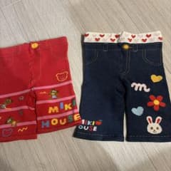 MIKI HOUSE パンツセット 赤とデニムのサムネイル