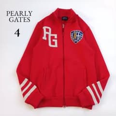 極美品♬パーリーゲイツ ニットジャケット ジップアップ ハイネック 赤