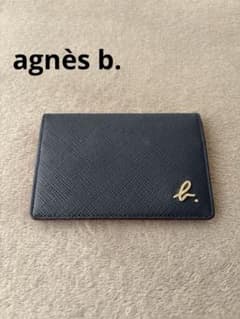 agnès b. アニエスベー 名刺入れ ネイビー × レッド カードケース