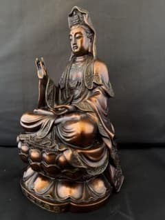 白衣観音 菩薩 在銘　銅 仏像 彫刻 置物 風水 開運 骨董 美術 アンティーク 観音 菩薩 銅製 仏像 彫刻 置物 開運 風水 骨董 インテリア