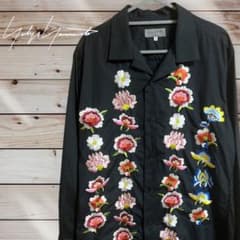 ヨウジヤマモト 花柄刺繍 オープンカラー長袖シャツ - メルカリ