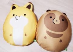 너구리와 여우 비즈 쿠션