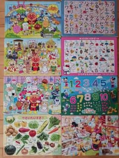 子供向け知育ジグソーパズル 8枚セット　アンパンマン　ディズニーのサムネイル
