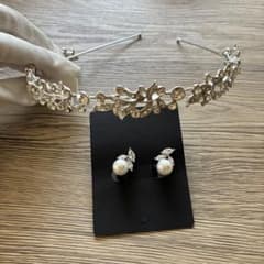 百貨店　ブライダルアクセサリー カチューシャ イヤリング セットのサムネイル