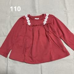 ビケットクラブ　長袖カットソー　長袖Tシャツ　110 フレア　Aライン　朱色のサムネイル
