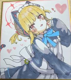 ブルアカ メイドモモイ ファンアート 色紙 - メルカリ