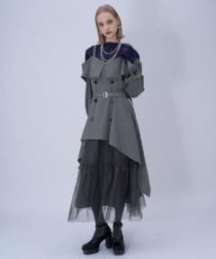 HARE オフショルトレンチワンピース グレーのサムネイル