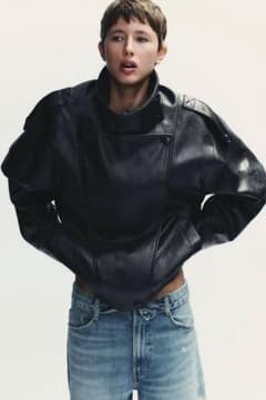 ZARA フェイクレザージャケット XS - メルカリ