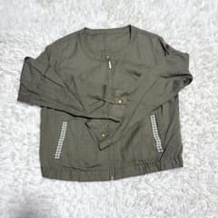 【PROPORTION】 薄手ジャケット ジップアップ ブルゾン カーキ Sのサムネイル