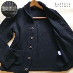 美品/L相当✨バーニーズニューヨーク ニット テーラード ショールカラー 紺色 美品/L相当✨バーニーズニューヨーク ニット テーラード ショール