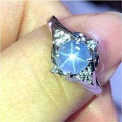 スターサファイア　pt900  天然ダイヤモンド　15号のサムネイル