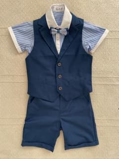 ネイビー フォーマルスーツ 子供用5点SET 140のサムネイル