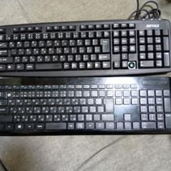 [動作未確認 キー欠損]　USB接続 フルサイズ日本語キーボード 2台セットのサムネイル