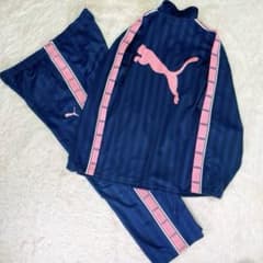 PUMA プーマ ピンク ネイビー ジャージ 上下 セットアップ XO - メルカリ