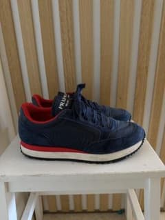 極美品】PRADA プラダ ナイロン スエード スニーカー ネイビー UK8 