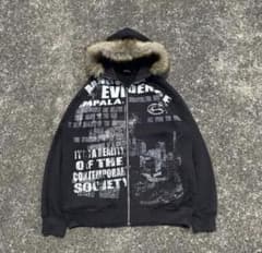 00s fur zip hoodie archive grunge y2k - メルカリ