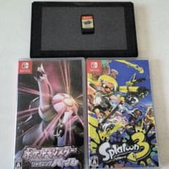 Switch本体のみとソフト3つセット　スプラ　ポケモン　モンハンのサムネイル